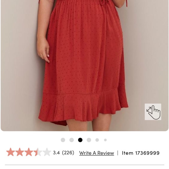 Torrid Midi Midi Swiss Linen Surplice Dress size 00 M 10 equivalent terracotta - Picture 3 of 8